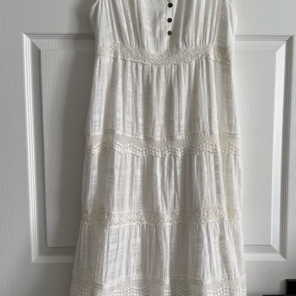 🤍 Knox Rose Elegant Sleeveless Cream Midi Dress Size Medium - Picture 3 of 11